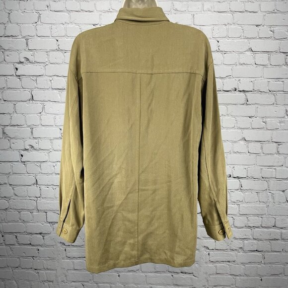 VTG Bushwacker Tan Soft Heavy Textured Buttoned Lined Long Sleeve Shirt Small S - Picture 2 of 10
